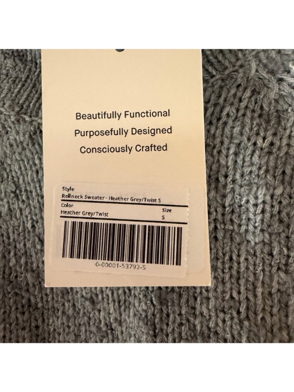 Everlane Rollneck Sweater Women's Size Small in Heather Grey Twist New With Tags - Picture 4 of 6
